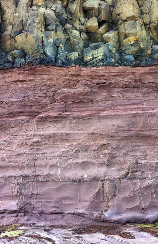 Basalt over sandstone photo